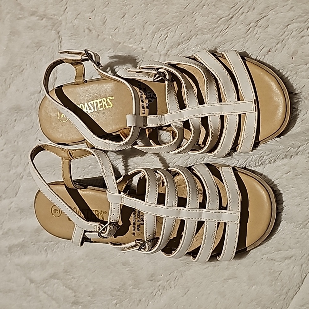 90s Coasters White Chunky Heels